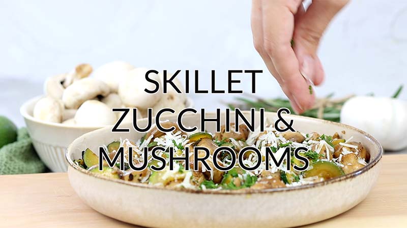 Demo video of skillet zucchini and mushrooms recipe.