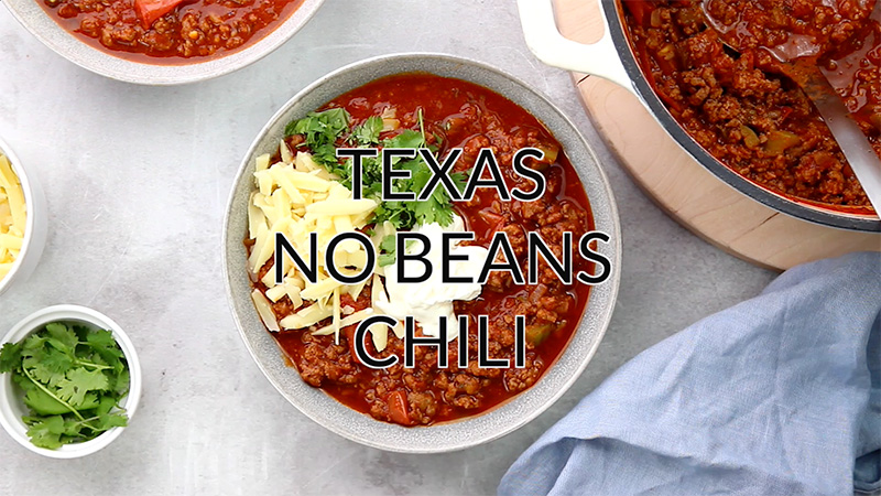 A video showing Texas No Beans Chili being made from scratch.